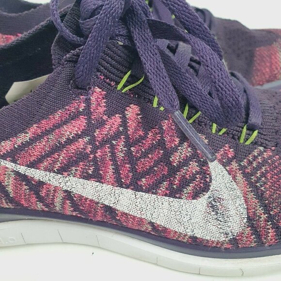 Nike‎ Free 4.0 Flyknit Running Athletic Shoes Womens Size 7 Purple 717076-502 - Picture 10 of 10